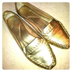 Kate Spade gold flats
